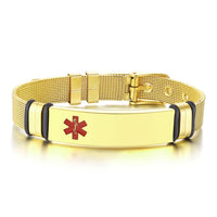 MESH BRACELET FOR MEN WOMEN SILVER STAINLESS STEEL METAL ADJUSTABLE ENGRAVABLE UNISEX BRACELETS