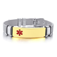 MESH BRACELET FOR MEN WOMEN SILVER STAINLESS STEEL METAL ADJUSTABLE ENGRAVABLE UNISEX BRACELETS