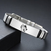 MESH BRACELET FOR MEN WOMEN SILVER STAINLESS STEEL METAL ADJUSTABLE ENGRAVABLE UNISEX BRACELETS
