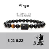 NEW 8mm Black Stone Beads 12 constellation couple Bracelet Men Bracelets For Women Pulseras Masculina Hombre Man Mens Jewellery