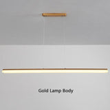 LED Chandelier Black / Coffee / Gold Modern Simple Study Long Pendant Lamp Dining Room Office Bar Restaurant Deco Hanging Light