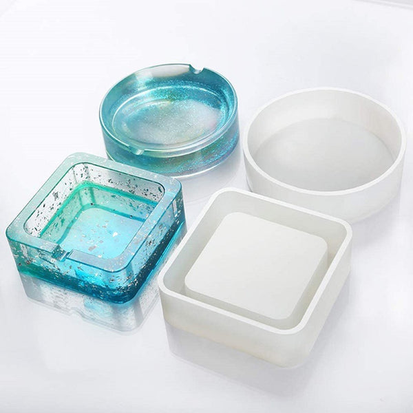 Silicone Ashtray Mold Dried Flower Coaster Mold Epoxy Resin DIY Making Mould Craft Clay Resin Molds Jewelry Making Accessories