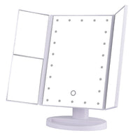 22 LED Touch Screen Makeup Mirror with Led Lights 1X 2X 3X 10X  Magnifying Cosmetic Mirrors 4 in 1 Tri-Folded Desk Table Mirror