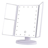 22 LED Touch Screen Makeup Mirror with Led Lights 1X 2X 3X 10X  Magnifying Cosmetic Mirrors 4 in 1 Tri-Folded Desk Table Mirror