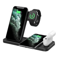 QI 15W Fast 4 In 1 Wireless Charger For iPhone 12 11 XS XR X 8 Dock Station For Apple Watch 6 5 4 3 2 Airpods Pro Charging Stand
