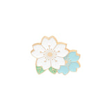 Sakura Enamel Pin Custom Pink White Cherry Blossom Brooches Bag Lapel Pin Cartoon Flowers Badge Jewelry Gift for Kids Friends