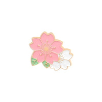 Sakura Enamel Pin Custom Pink White Cherry Blossom Brooches Bag Lapel Pin Cartoon Flowers Badge Jewelry Gift for Kids Friends