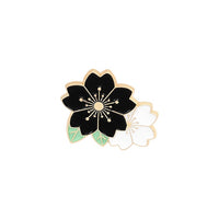 Sakura Enamel Pin Custom Pink White Cherry Blossom Brooches Bag Lapel Pin Cartoon Flowers Badge Jewelry Gift for Kids Friends