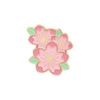 Sakura Enamel Pin Custom Pink White Cherry Blossom Brooches Bag Lapel Pin Cartoon Flowers Badge Jewelry Gift for Kids Friends