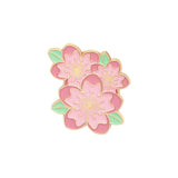 Sakura Enamel Pin Custom Pink White Cherry Blossom Brooches Bag Lapel Pin Cartoon Flowers Badge Jewelry Gift for Kids Friends