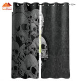 Hot Selling Skull Design Window Curtains Living Room Outdoor Fabric Drapes Curtain Home Decor Customizable