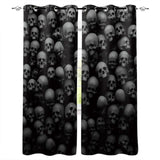 Hot Selling Skull Design Window Curtains Living Room Outdoor Fabric Drapes Curtain Home Decor Customizable