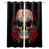 Hot Selling Skull Design Window Curtains Living Room Outdoor Fabric Drapes Curtain Home Decor Customizable