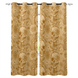 Hot Selling Skull Design Window Curtains Living Room Outdoor Fabric Drapes Curtain Home Decor Customizable