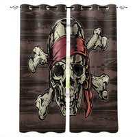 Hot Selling Skull Design Window Curtains Living Room Outdoor Fabric Drapes Curtain Home Decor Customizable