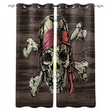 Hot Selling Skull Design Window Curtains Living Room Outdoor Fabric Drapes Curtain Home Decor Customizable