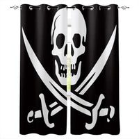 Hot Selling Skull Design Window Curtains Living Room Outdoor Fabric Drapes Curtain Home Decor Customizable