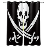 Hot Selling Skull Design Window Curtains Living Room Outdoor Fabric Drapes Curtain Home Decor Customizable