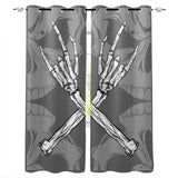 Hot Selling Skull Design Window Curtains Living Room Outdoor Fabric Drapes Curtain Home Decor Customizable