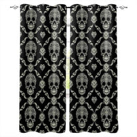 Hot Selling Skull Design Window Curtains Living Room Outdoor Fabric Drapes Curtain Home Decor Customizable