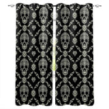 Hot Selling Skull Design Window Curtains Living Room Outdoor Fabric Drapes Curtain Home Decor Customizable