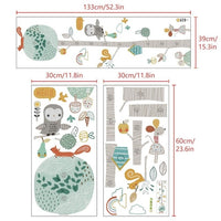 DIY Forest Animal Trees Height Wall Sticker Decor Nordic Modern Children Height Measure Mural Decals Nursery Creative Wallpaper