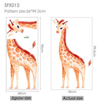 DIY Forest Animal Trees Height Wall Sticker Decor Nordic Modern Children Height Measure Mural Decals Nursery Creative Wallpaper