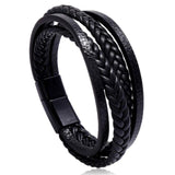 Vintage Handmade Feather Multilayer Leather Bracelet Sets Men Fashion Braiding Coffee Rope Wrap Bracelets &amp; Bangles Male Gift