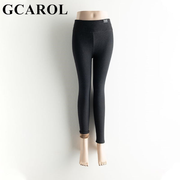 GCAROL Women Fleece Legging Printed Cloth Label Sleamless Fitness Winter Rabbit Plush Thermal Legging Cold Resistance Below Zero