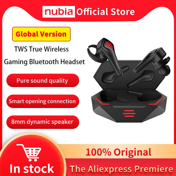Global Version RedMagic TWS Gaming Earphone Nubia RedMagic 5S 5G Wireless Bluetooth Redmagic Cyberpods 4-16 hours battery life