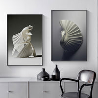 Abstract Line Canvas Black White Wall Art Minimalist Print Painting Nordic Poster Woman Dancing Picture Modern Living Room Decor