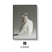 Abstract Line Canvas Black White Wall Art Minimalist Print Painting Nordic Poster Woman Dancing Picture Modern Living Room Decor