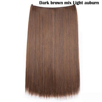 S-noilite 20Inches Synthetic Natural Hair Invisible Wire In Hair Extensions No Clip With Secrect Line Easy Attach Hairpiece