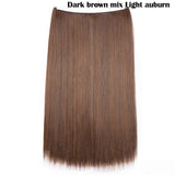 S-noilite 20Inches Synthetic Natural Hair Invisible Wire In Hair Extensions No Clip With Secrect Line Easy Attach Hairpiece