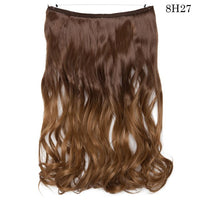 S-noilite 20Inches Synthetic Natural Hair Invisible Wire In Hair Extensions No Clip With Secrect Line Easy Attach Hairpiece