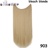 S-noilite 20Inches Synthetic Natural Hair Invisible Wire In Hair Extensions No Clip With Secrect Line Easy Attach Hairpiece