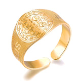 Gold Silver Plated Religion Cross Rings for Women Men 316L Stainless Steel Open Adjustable Rings Fashion Jewelry Gift 2021