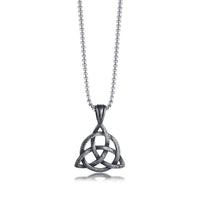 Lucky Triquetra Trinity Knot Charm Pendant Necklace Stainless Steel Irish Jewelry for Men Unisex