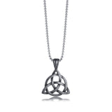 Lucky Triquetra Trinity Knot Charm Pendant Necklace Stainless Steel Irish Jewelry for Men Unisex