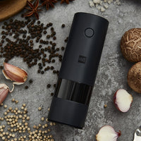 Huohou Electric Automatic Mill Pepper and Salt Grinder LED Light 5 Modes Peper Spice Grain Porcelain Grinding Core Mill Kitchen