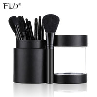 FLD 12pcs Makeup Brushes Set Foundation Powder Eyeshadow Eyebrow Eyelash Make Up Brush Kit Box Cosmetic Beauty Tool Professional