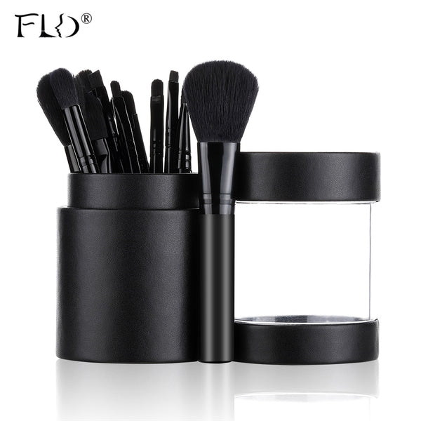 FLD 12pcs Makeup Brushes Set Foundation Powder Eyeshadow Eyebrow Eyelash Make Up Brush Kit Box Cosmetic Beauty Tool Professional
