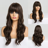 ALAN EATON Long Ombre Light Ash Brown Blonde Wavy Wig Cosplay Party Daily Synthetic Wig for Women High Density Temperature Fibre
