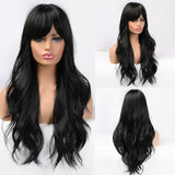 ALAN EATON Long Ombre Light Ash Brown Blonde Wavy Wig Cosplay Party Daily Synthetic Wig for Women High Density Temperature Fibre