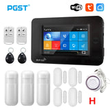 PGST 433MHz All Touch Screen Wireless WIFI GSM RFID Card Burglar Alarm System Smart Home Security DIY Alarm TUYA Smart Life