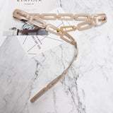 [EAM]  Pu Leather Multicolor Black Split Joint Long Wide Belt Personality Women New Fashion Tide All-match Spring 2022 1N451