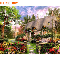 CHENISTORY Frameless Dream Manor DIY Painting By Numbers Hand Painted Oil Painting Acrylic Paint On Canvas For Home Decor 40x50