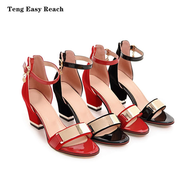 high-heeled women&#39;s sandals 2020 summer wild high-heeled shoes with a word buckle small size Roman sandals 34-43