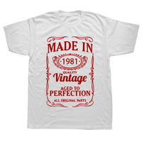 Vintage 1981 40 Years Old T Shirt Men Cotton Short Sleeve T-shirt Tshirt Camiseta Clothing Funny New 40th Birthday
