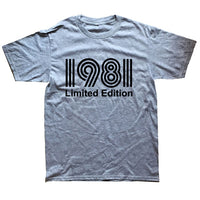 Vintage 1981 40 Years Old T Shirt Men Cotton Short Sleeve T-shirt Tshirt Camiseta Clothing Funny New 40th Birthday